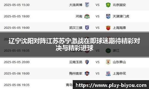 辽宁沈阳对阵江苏苏宁激战在即球迷期待精彩对决与精彩进球